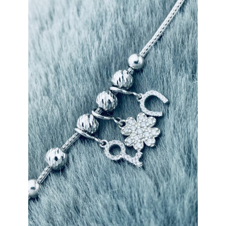 Hufeisen Schlüssel Kleeblatt Armband 925 Silber mit Zirkonia Damen Kinder