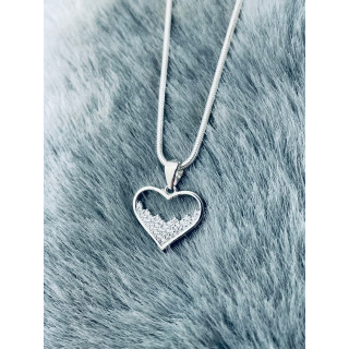 925 Silber Damen Medaillon Anhänger Herz mit Zirkonia