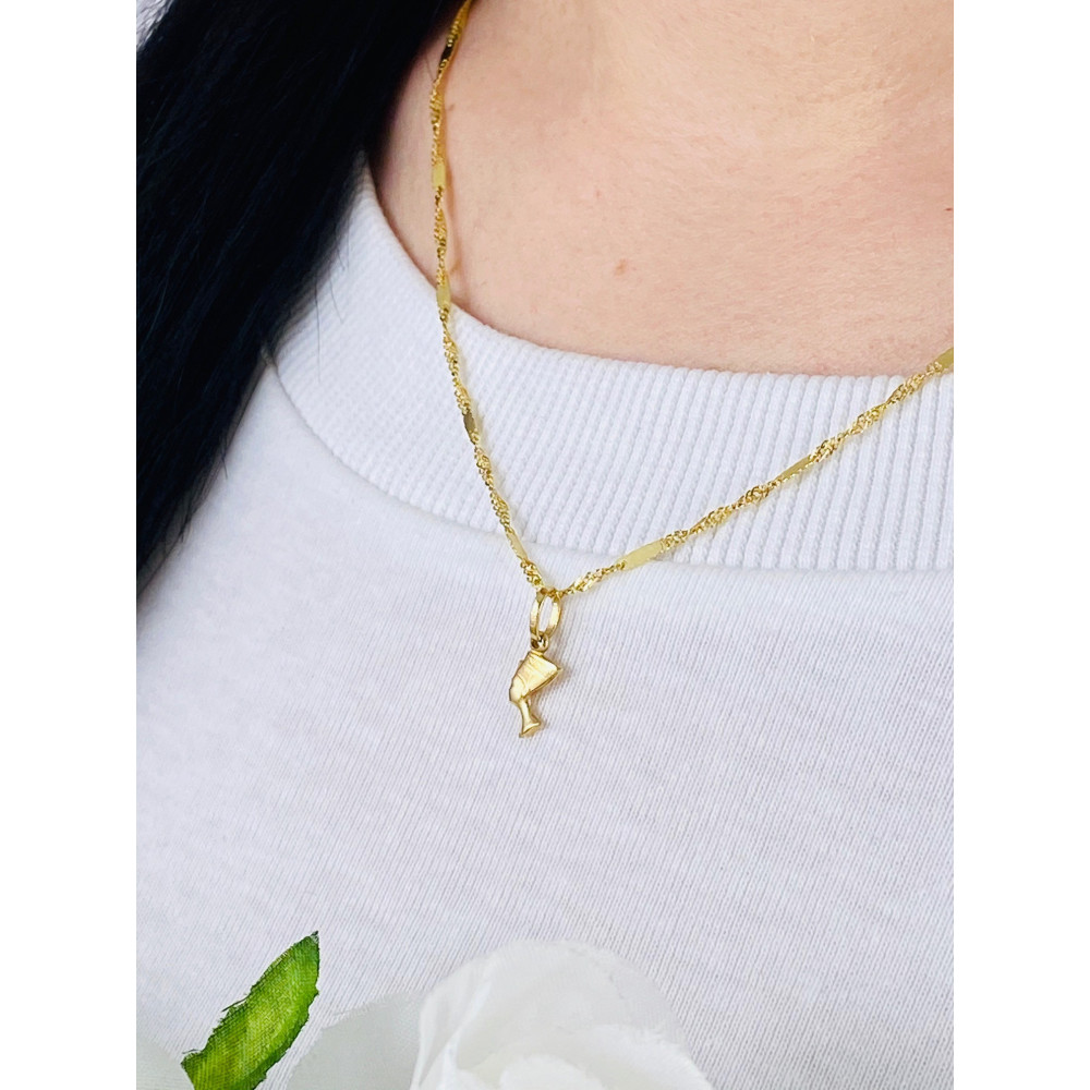 Złota zawieszka wisiorek Nefretete