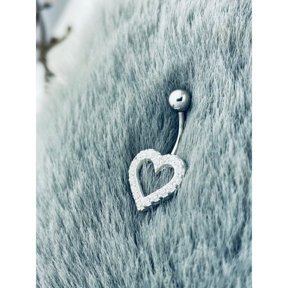 Bauchnabelpiercing Silber 925 Piercingschmuck Banana mit Zirkonia