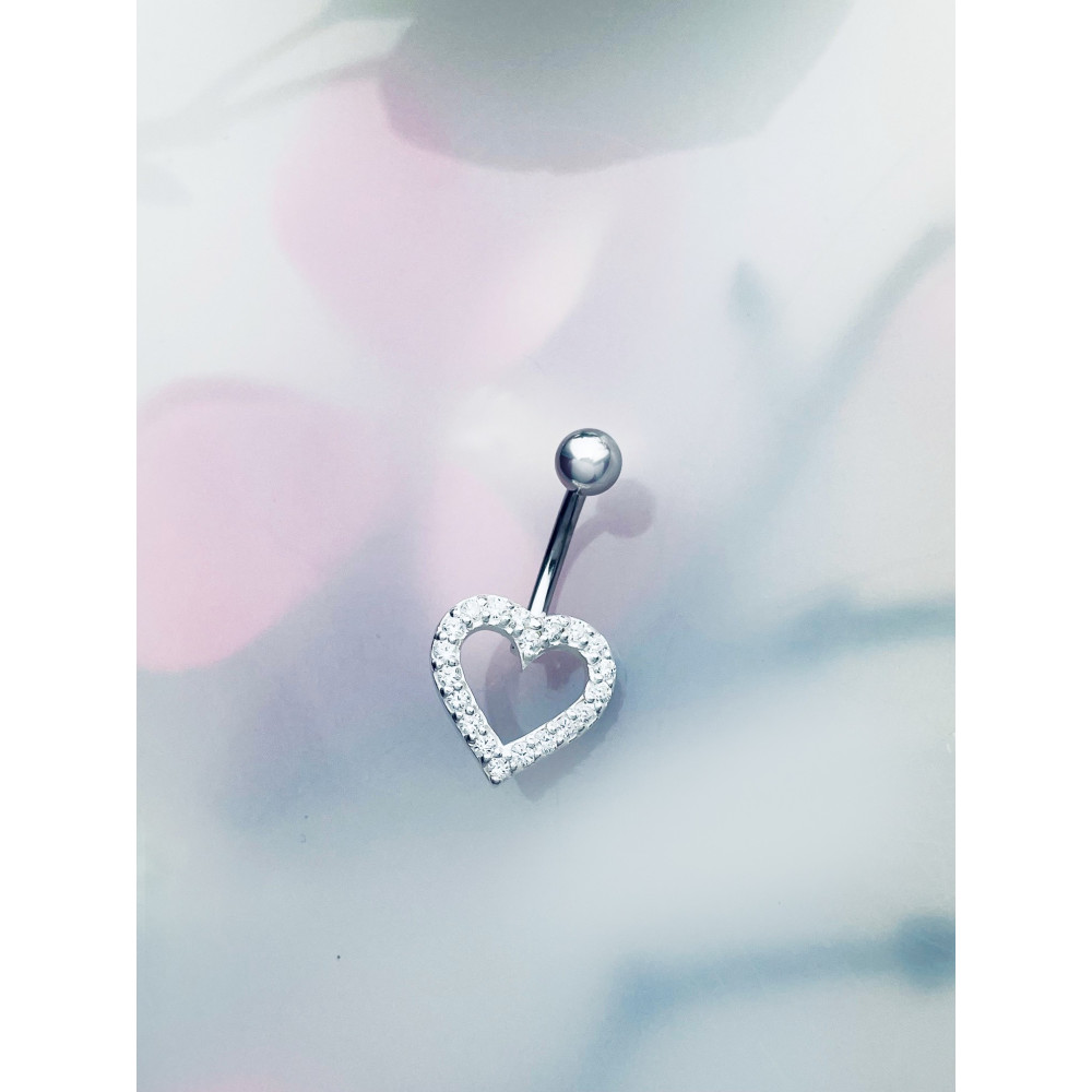 Bauchnabelpiercing Silber 925 Piercingschmuck Banana mit Zirkonia