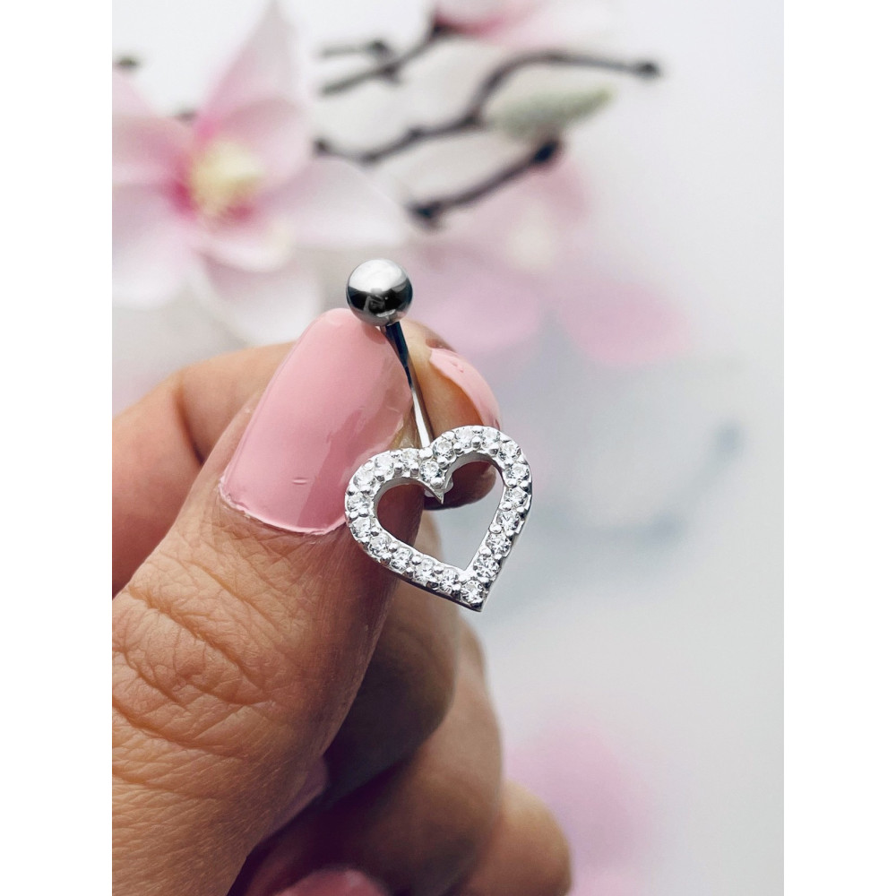 Bauchnabelpiercing Silber 925 Piercingschmuck Banana mit Zirkonia