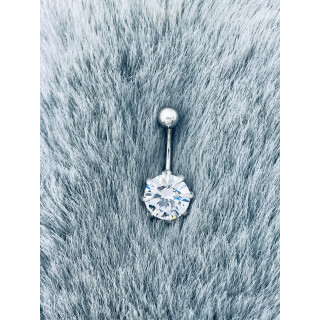 Bauchnabelpiercing Silber 925 Piercingschmuck Banana mit Zirkonia