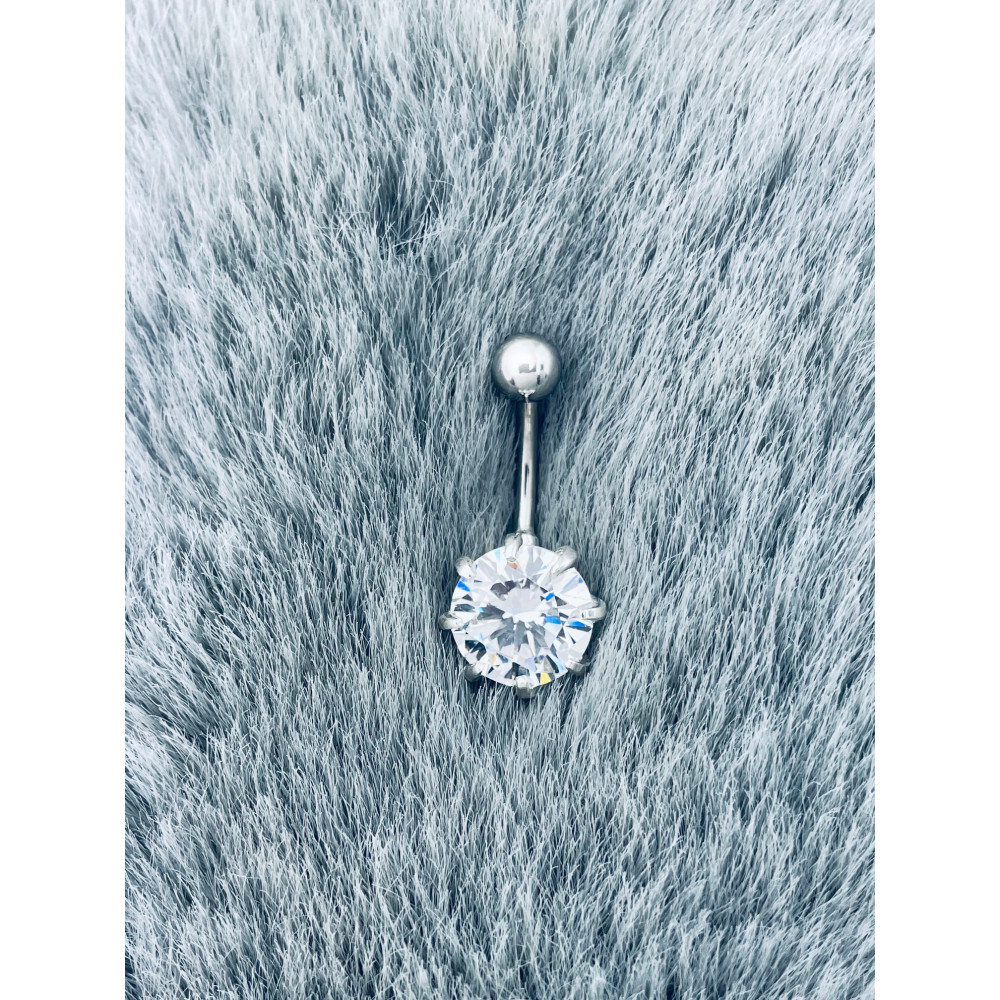 Bauchnabelpiercing Silber 925 Piercingschmuck Banana mit Zirkonia