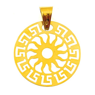 Złota zawieszka wisiorek grecki wzór słońce