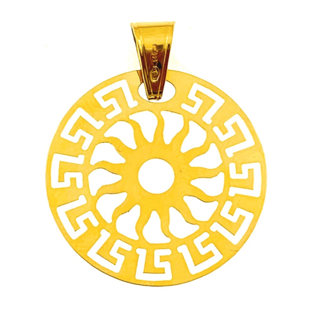 Złota zawieszka wisiorek grecki wzór słońce
