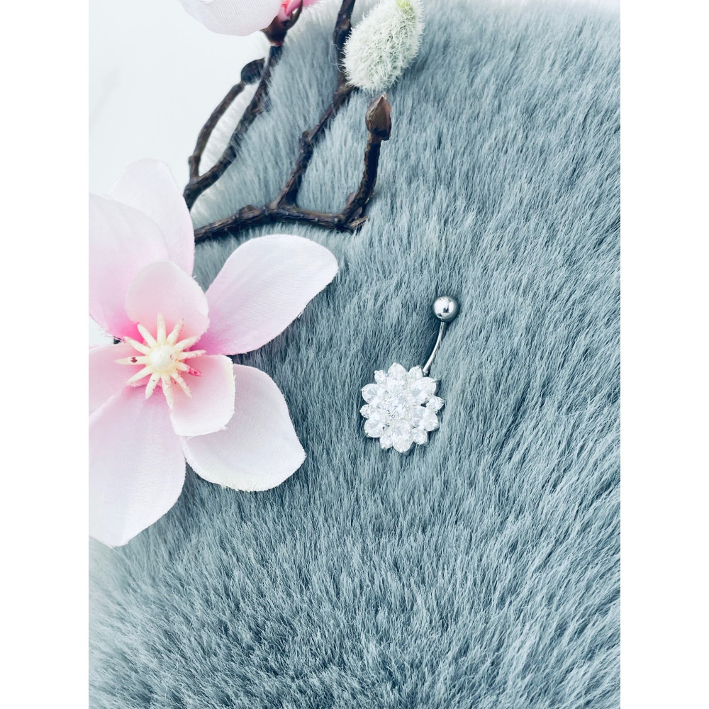 Bauchnabelpiercing Silber 925 Piercingschmuck Banana mit Zirkonia