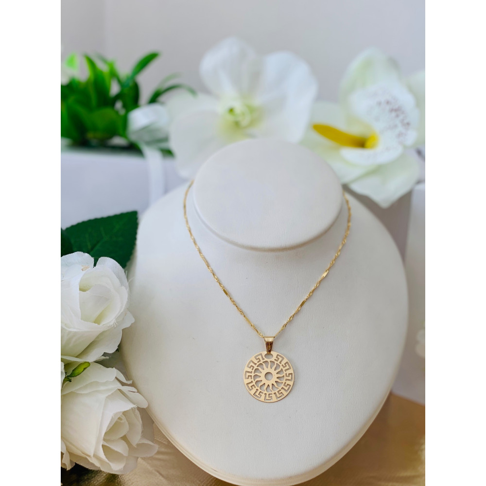Złota zawieszka wisiorek grecki wzór słońce