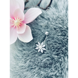 Bauchnabelpiercing Silber 925 Piercingschmuck Banana mit Zirkonia