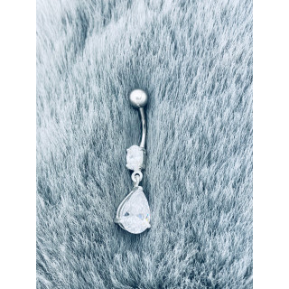 Bauchnabelpiercing Silber 925 Piercingschmuck Banana mit Zirkonia