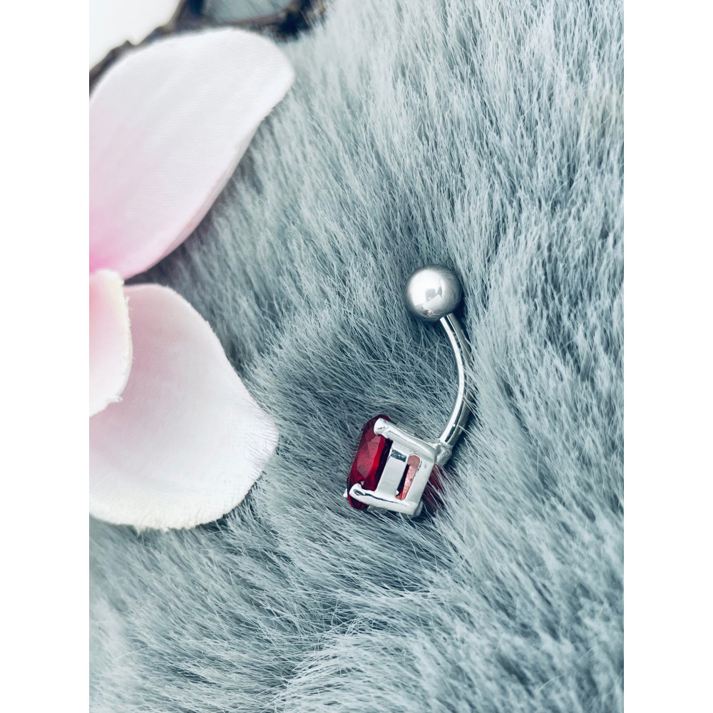 Bauchnabelpiercing Silber 925 Piercingschmuck Banana mit Zirkonia