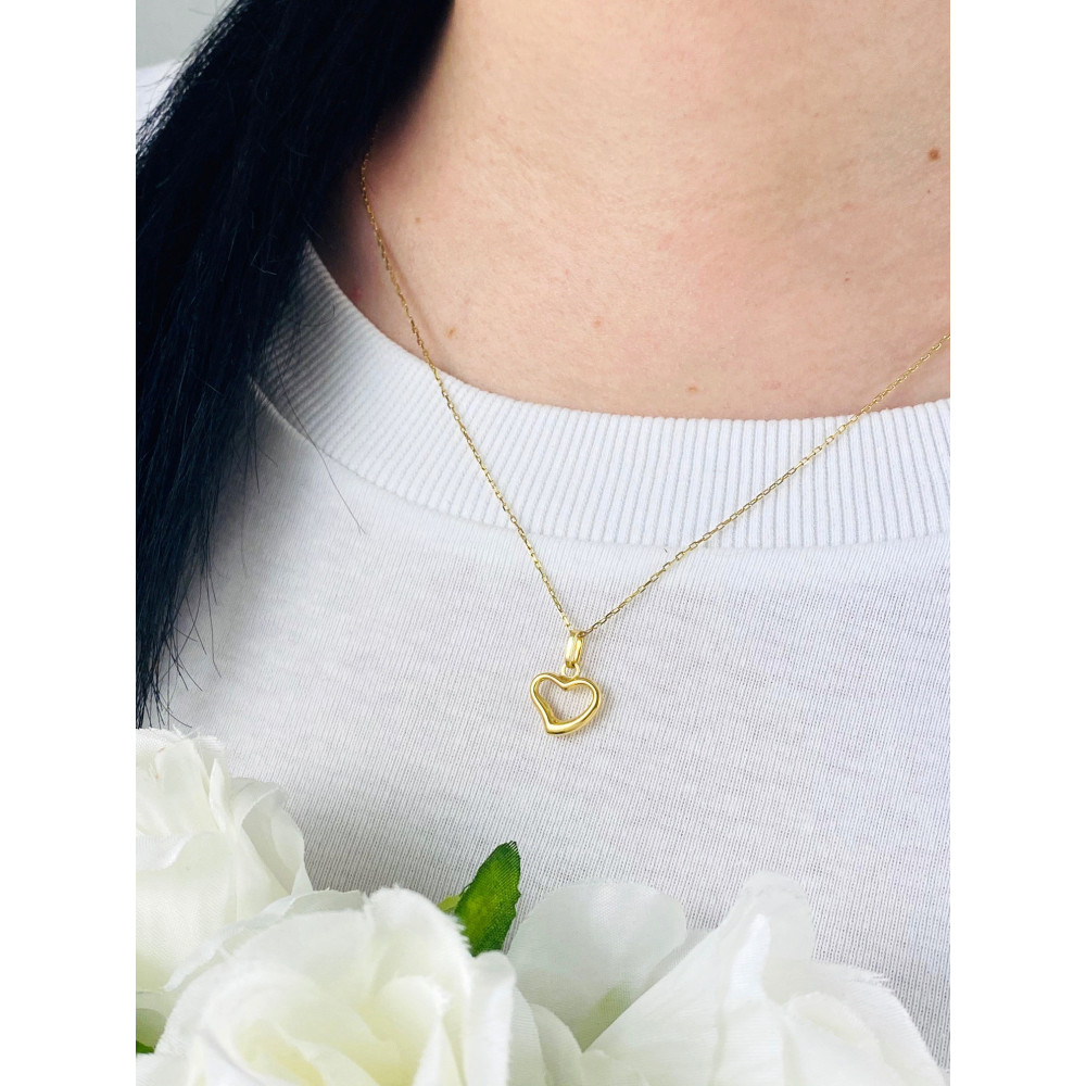Złoty wisiorek zawieszka serce