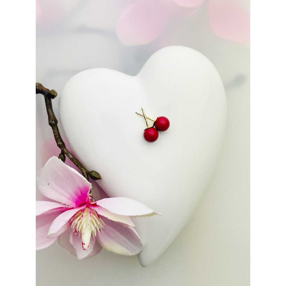 Złote kolczyki kulki kuleczki gładkie koral