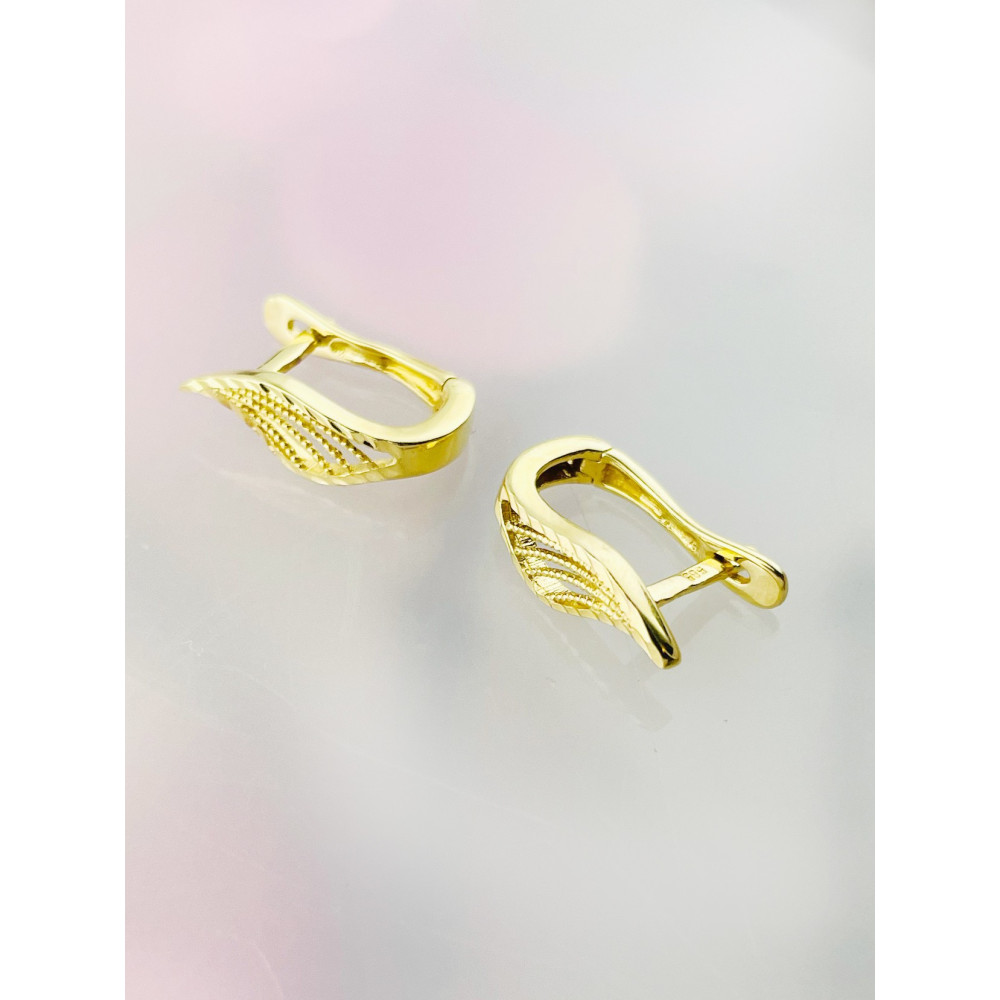 Flügel Ohrringe Ohrhänger Ohrstecker Ohrschmuck Gelbgold Paar 585er 14KT