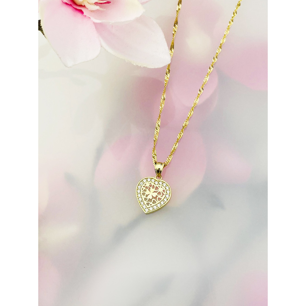 copy of Złoty wisiorek zawieszka rozeta ażurowa