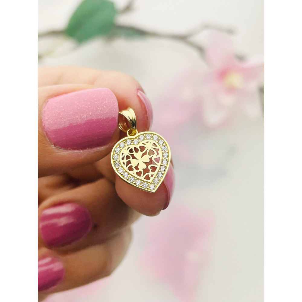 copy of Złoty wisiorek zawieszka rozeta ażurowa