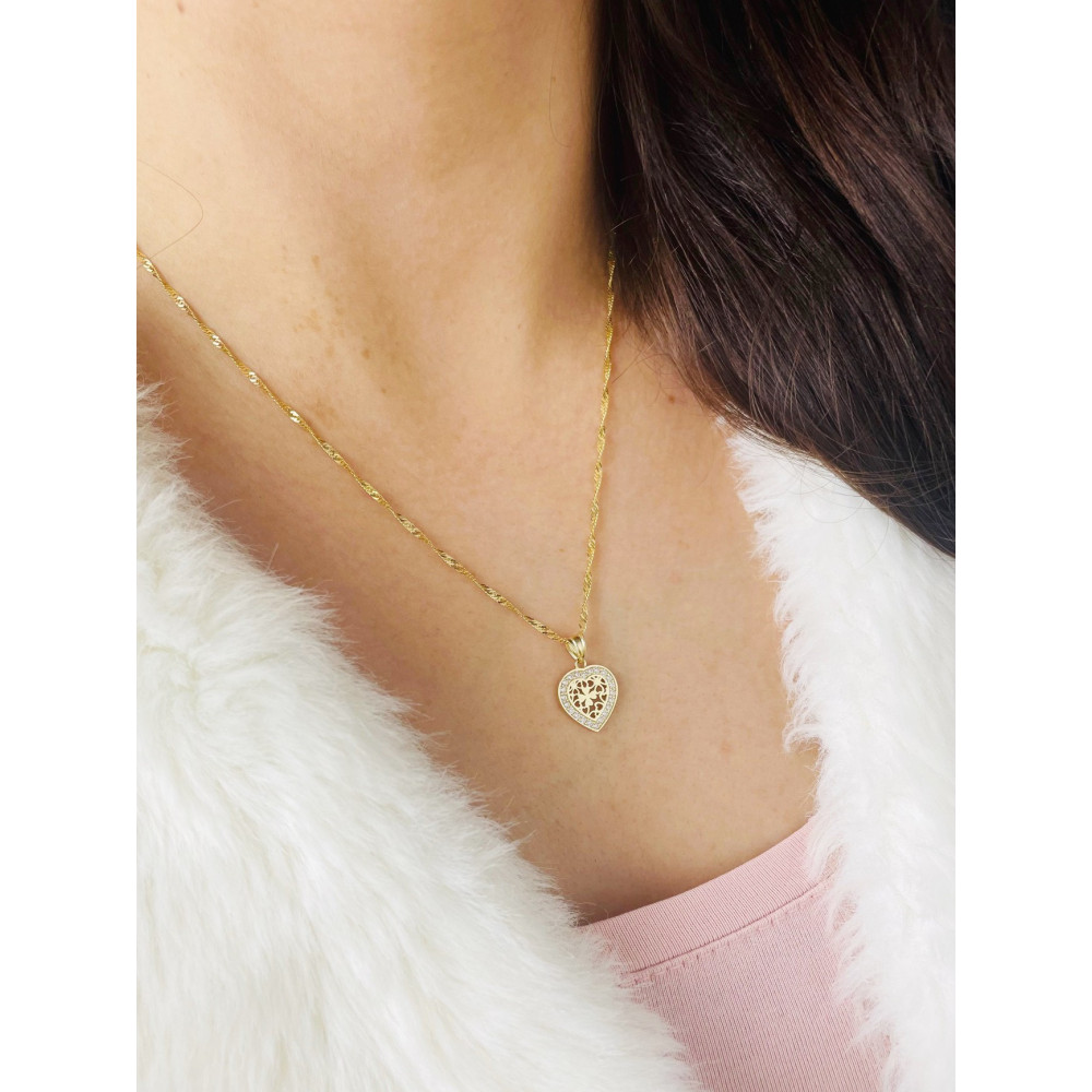 copy of Złoty wisiorek zawieszka rozeta ażurowa