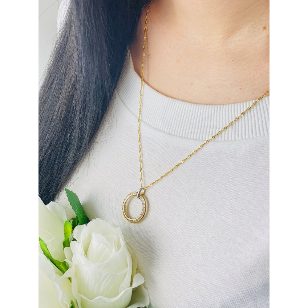 copy of Złoty wisiorek zawieszka rozeta ażurowa