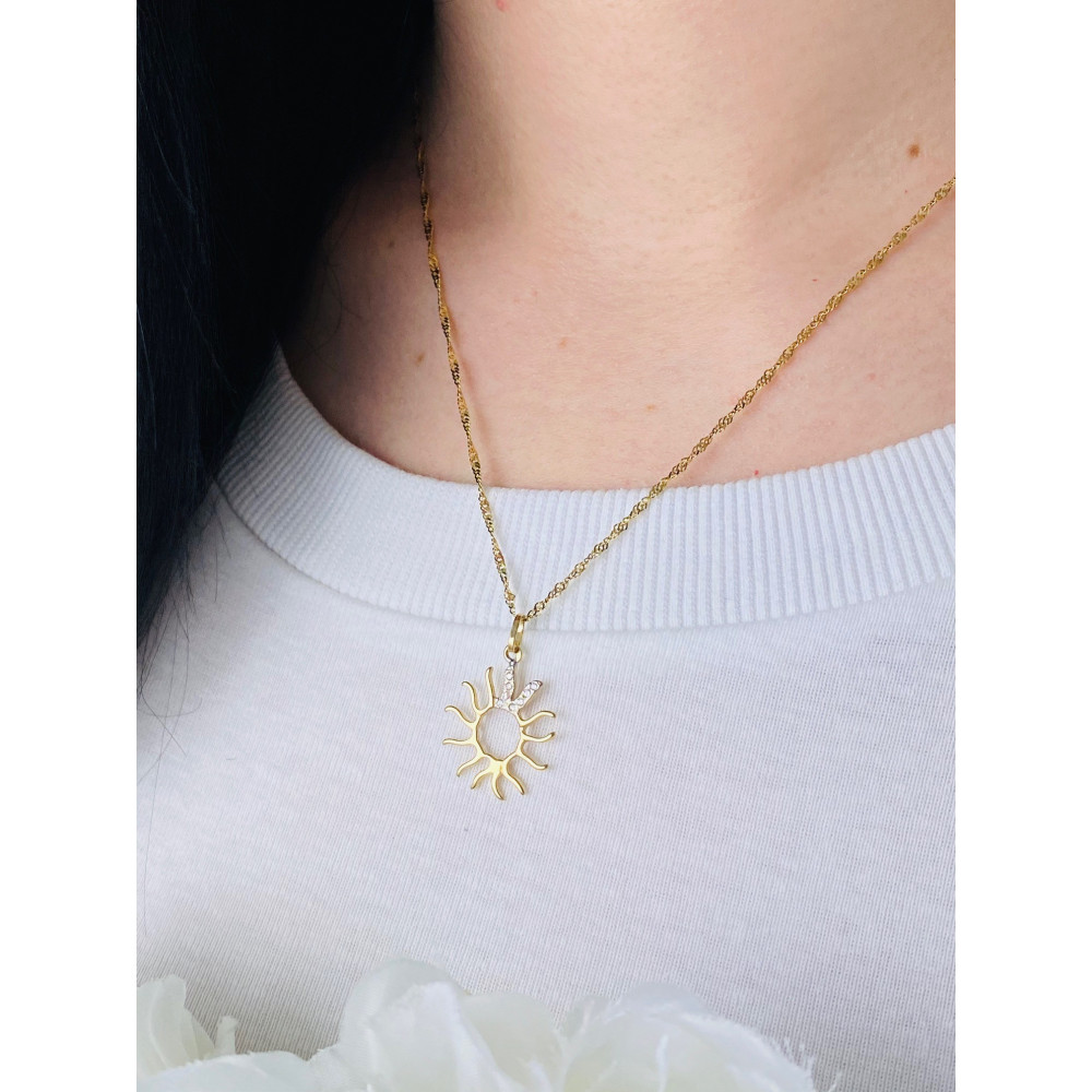 Złoty wisiorek zawieszka słońce