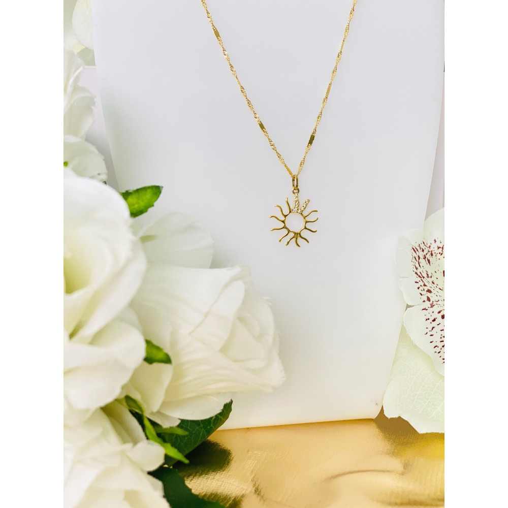 copy of Złoty wisiorek zawieszka rozeta ażurowa