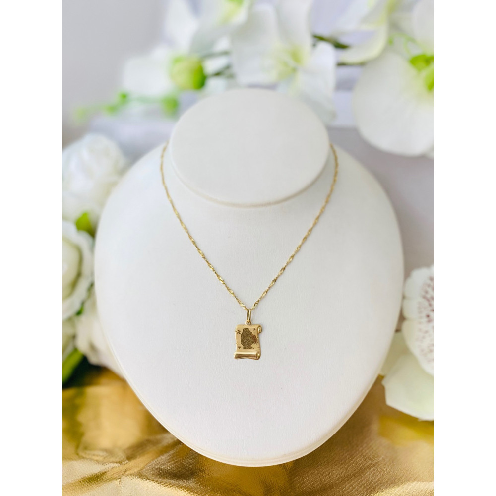 Złoty wisiorek zawieszka znak zodiaku panna