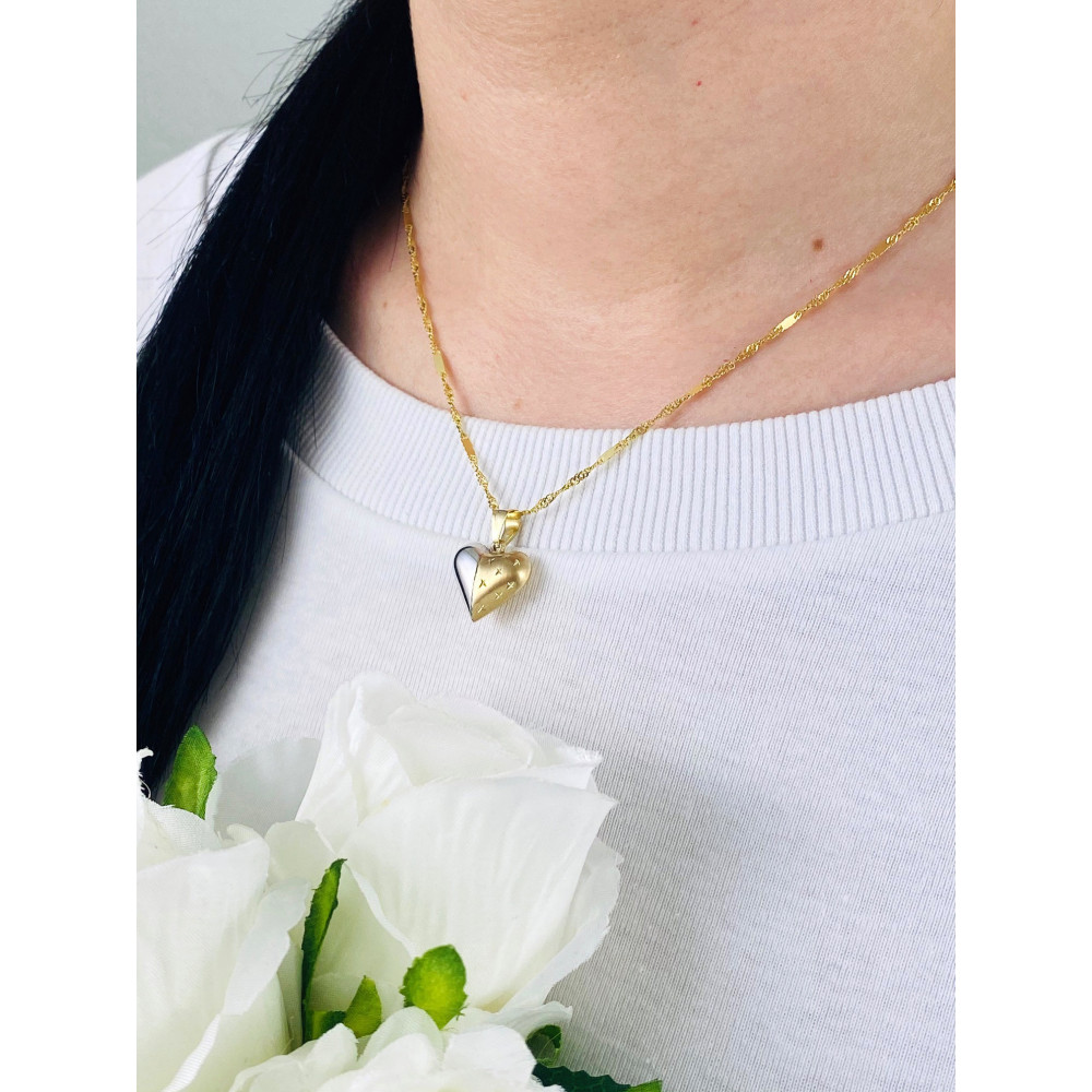 Złoty wisiorek zawieszka serce