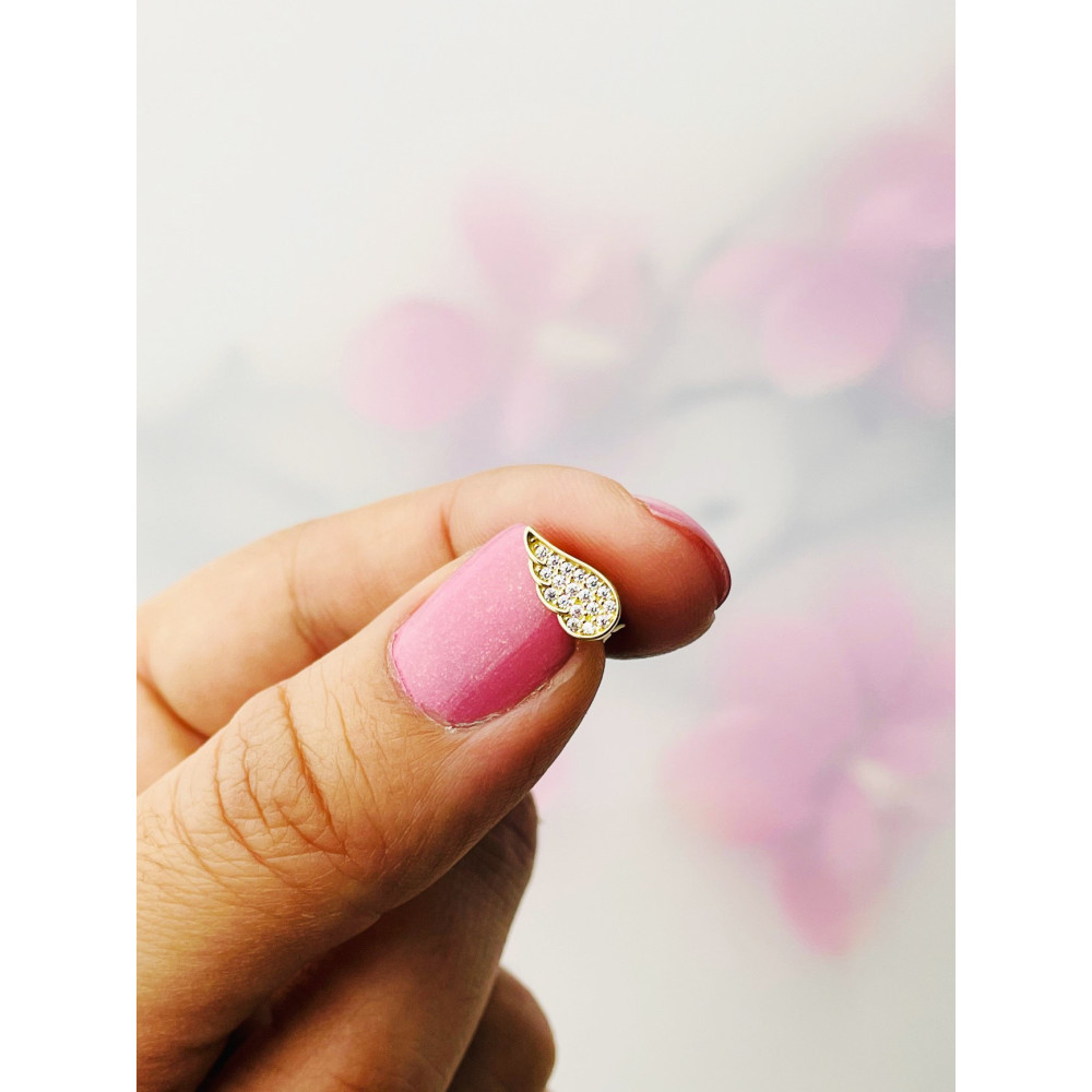 Gold Ohrringe Flügel mit Zirkonia Ohrhänger Ohrstecker Ohrschmuck Gelbgold Gold 585er 14KT