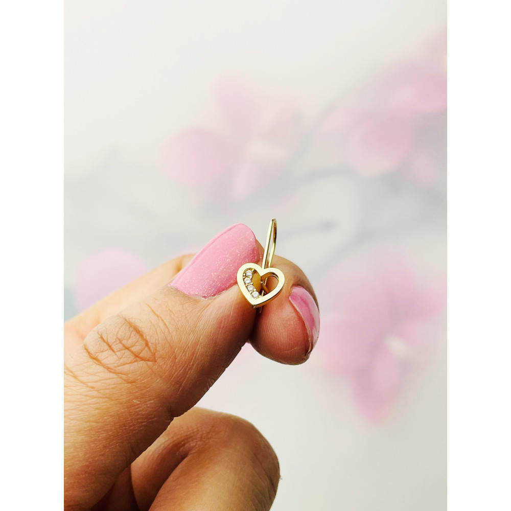 Herz Ohrringe Ohrhänger Ohrstecker Ohrschmuck mit Zirkonia Gelbgold Paar 585er 14KT