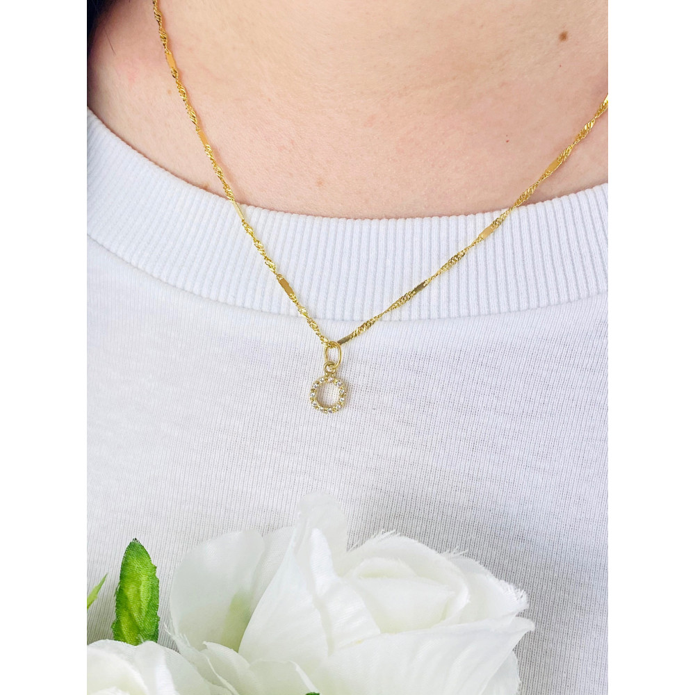 Złoty wisiorek zawieszka literka O