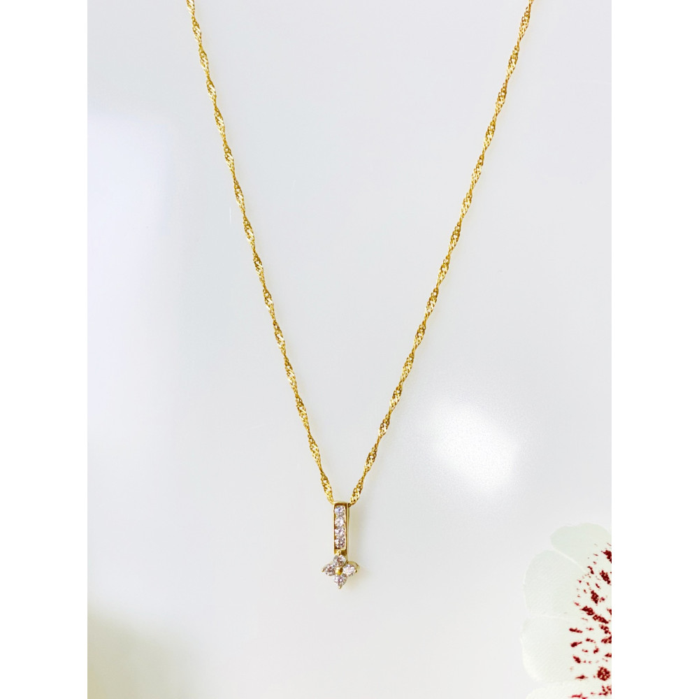 Złota zawieszka wisiorek kwiatek