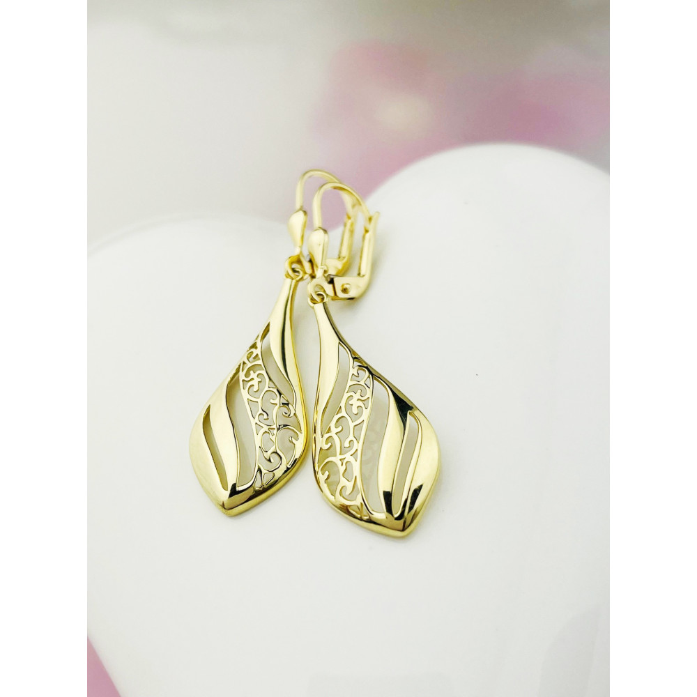 Gold Ohrringe Ohrhänger Ohrstecker Ohrschmuck Paar Gelbgold 585er 14KT