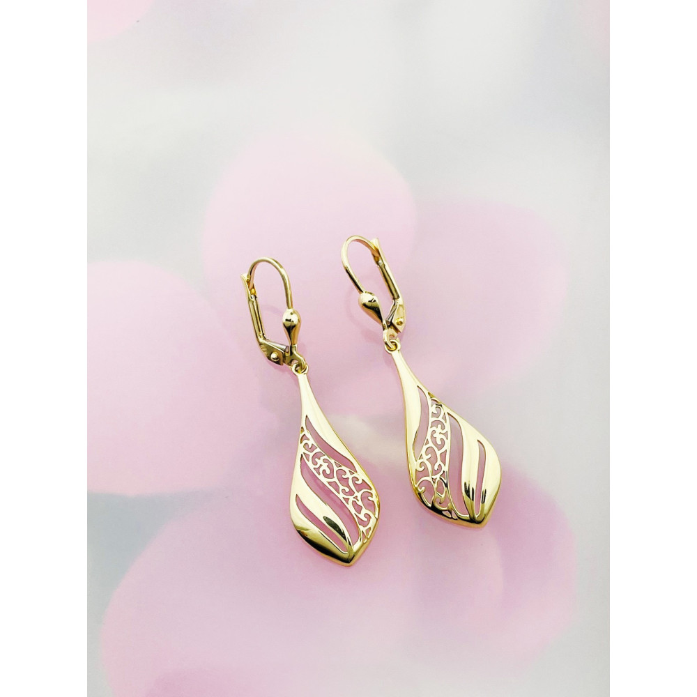 Gold Ohrringe Ohrhänger Ohrstecker Ohrschmuck Paar Gelbgold 585er 14KT