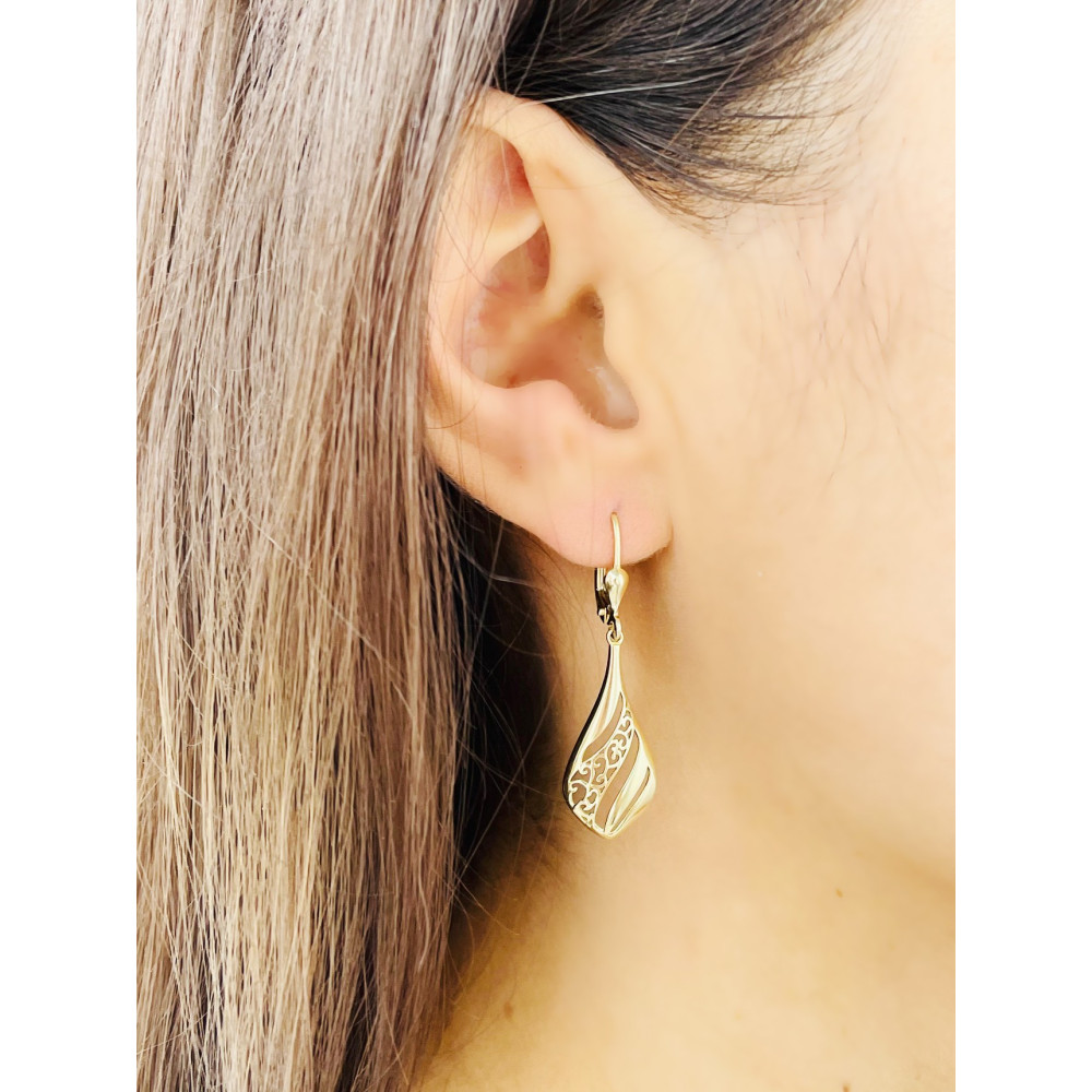 Gold Ohrringe Ohrhänger Ohrstecker Ohrschmuck Paar Gelbgold 585er 14KT