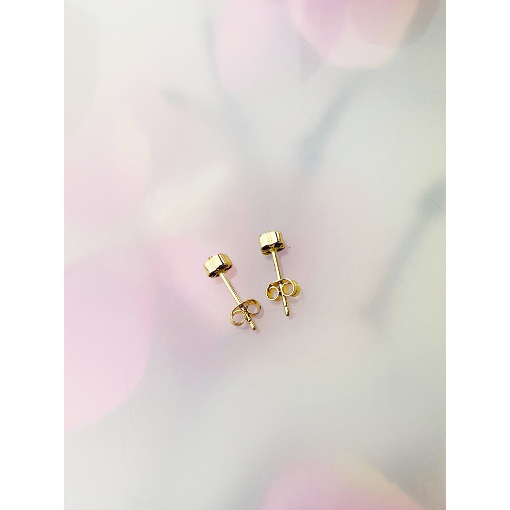 Gold Ohrringe Kleeblatt mit Onyx Ohrhänger Ohrstecker Ohrschmuck Gelbgold Gold 585er 14KT