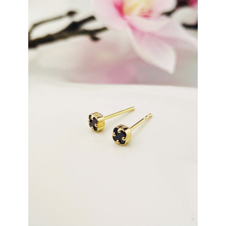 Gold Ohrringe Kleeblatt mit Onyx Ohrhänger Ohrstecker Ohrschmuck Gelbgold Gold 585er 14KT