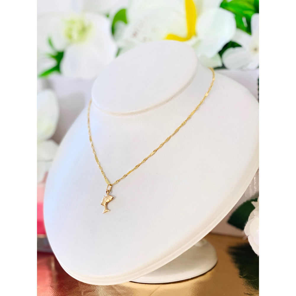 Złota zawieszka wisiorek Nefretete