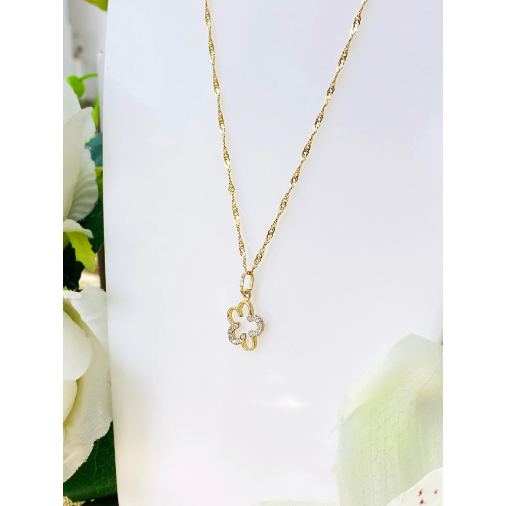 Złota zawieszka wisiorek kwiat