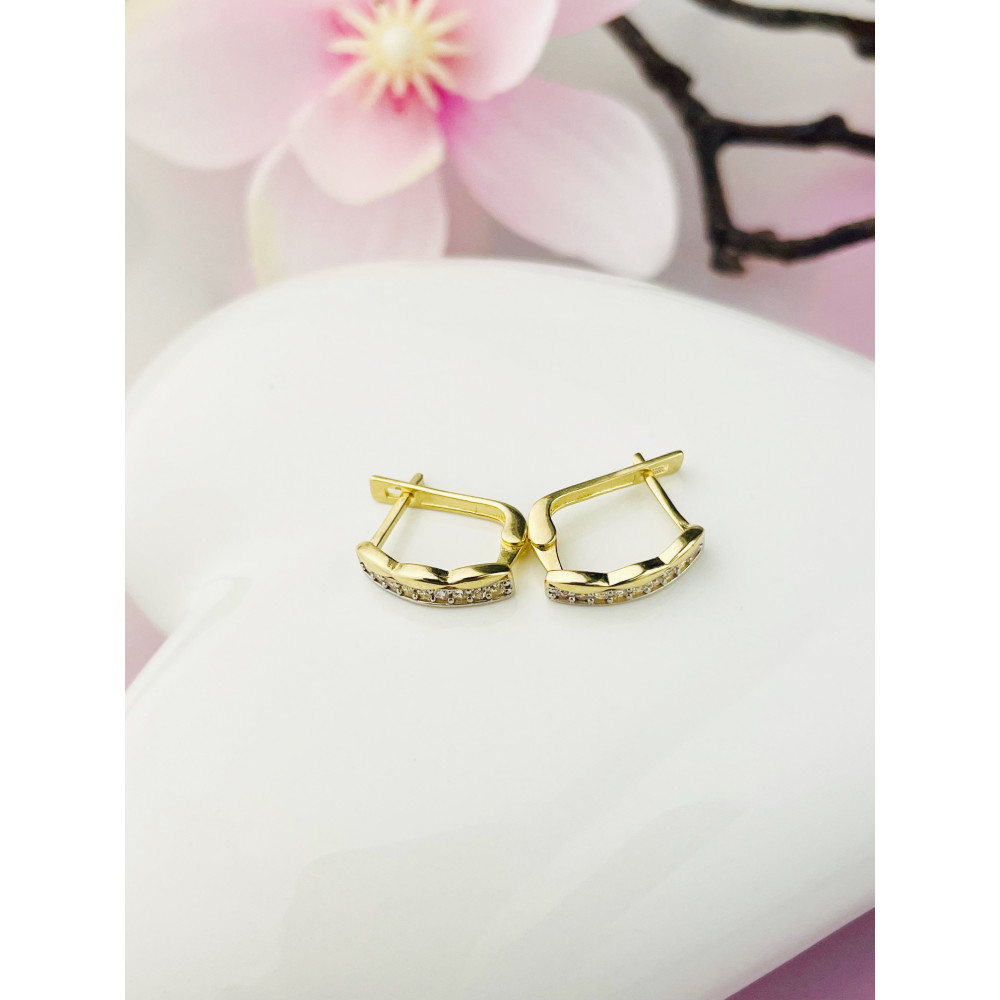 Ohrringe mit Zirkonia Ohrhänger Ohrstecker Ohrschmuck Gelbgold Paar 585er 14KT