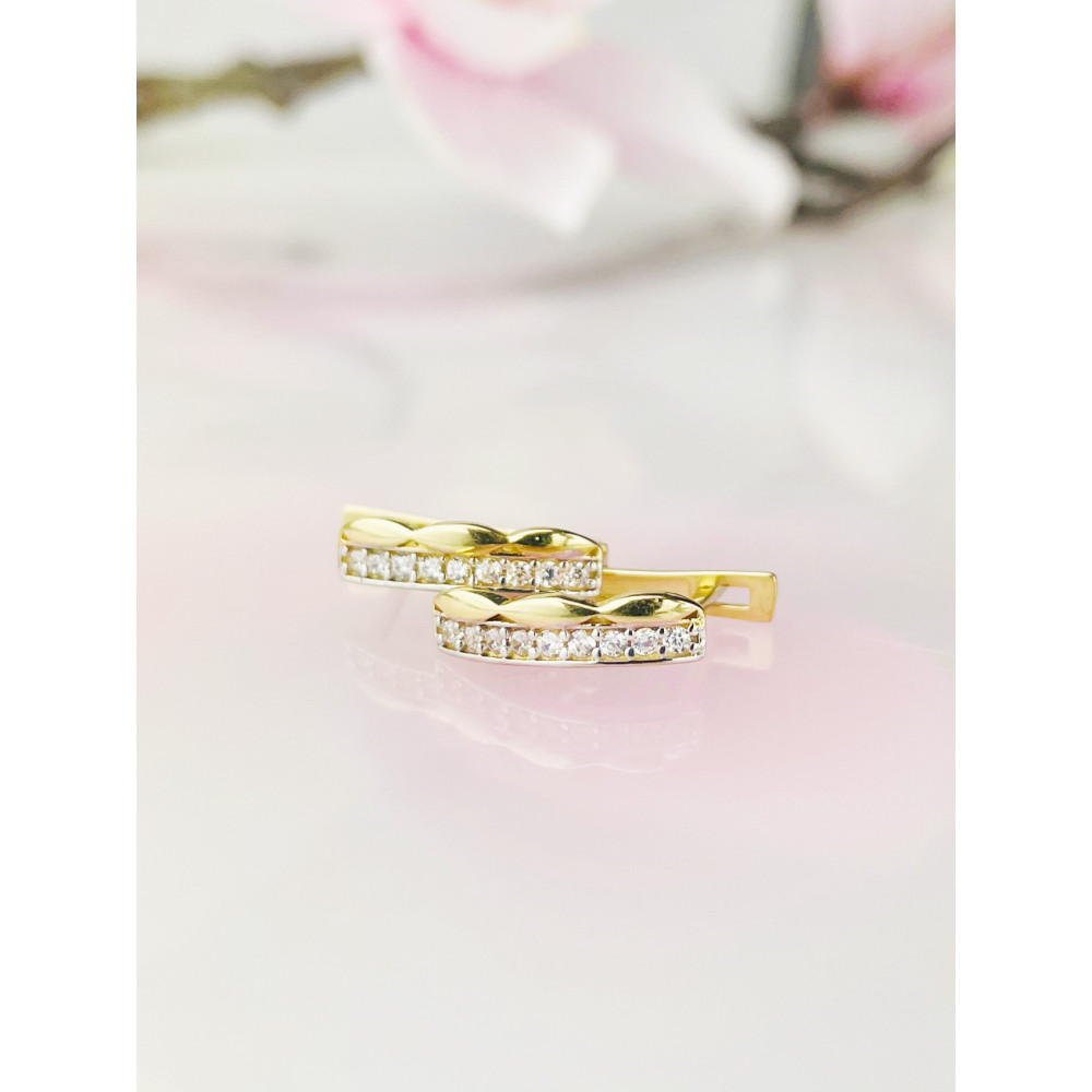 Ohrringe mit Zirkonia Ohrhänger Ohrstecker Ohrschmuck Gelbgold Paar 585er 14KT