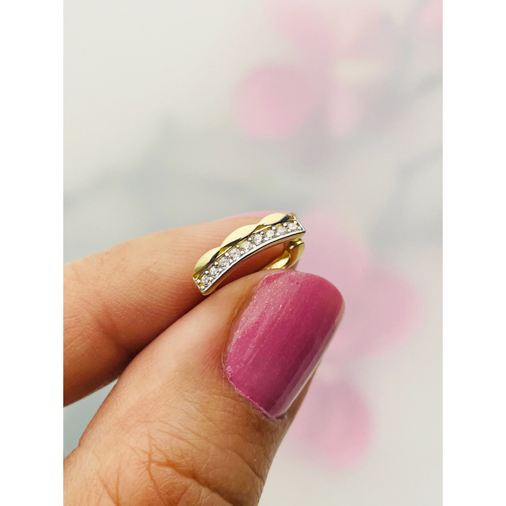 Ohrringe mit Zirkonia Ohrhänger Ohrstecker Ohrschmuck Gelbgold Paar 585er 14KT