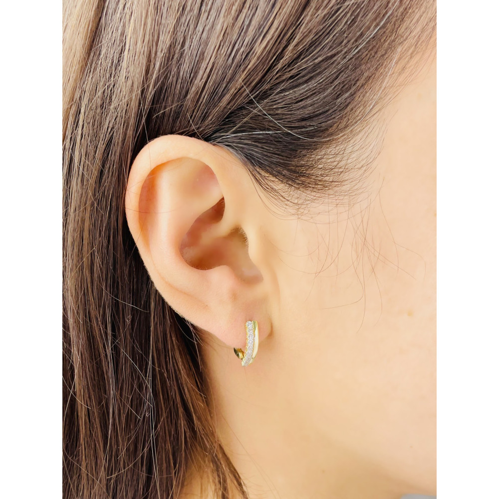 Ohrringe mit Zirkonia Ohrhänger Ohrstecker Ohrschmuck Gelbgold Paar 585er 14KT