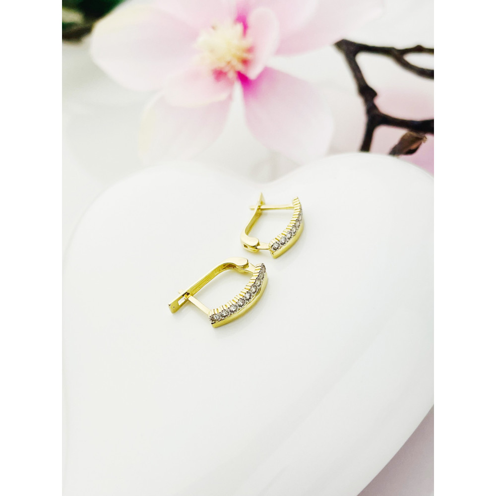 Ohrringe mit Zirkonia Ohrhänger Ohrstecker Ohrschmuck Gelbgold Paar 585er 14KT