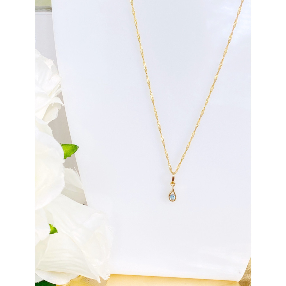 Anhänger mit Zirkonia Träne Kettenanhänger Gelbgold Goldanhänger