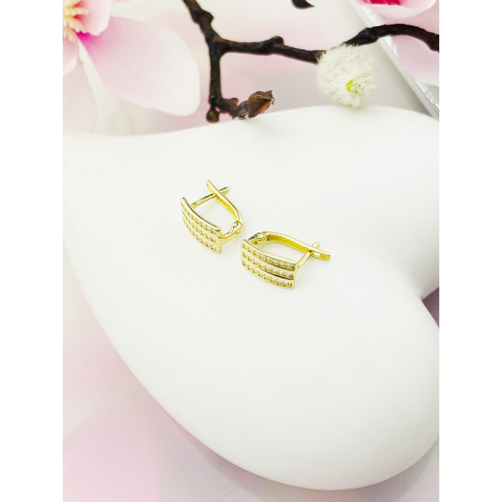 Ohrringe mit Zirkonia Ohrhänger Ohrstecker Ohrschmuck Gelbgold Paar 585er 14KT