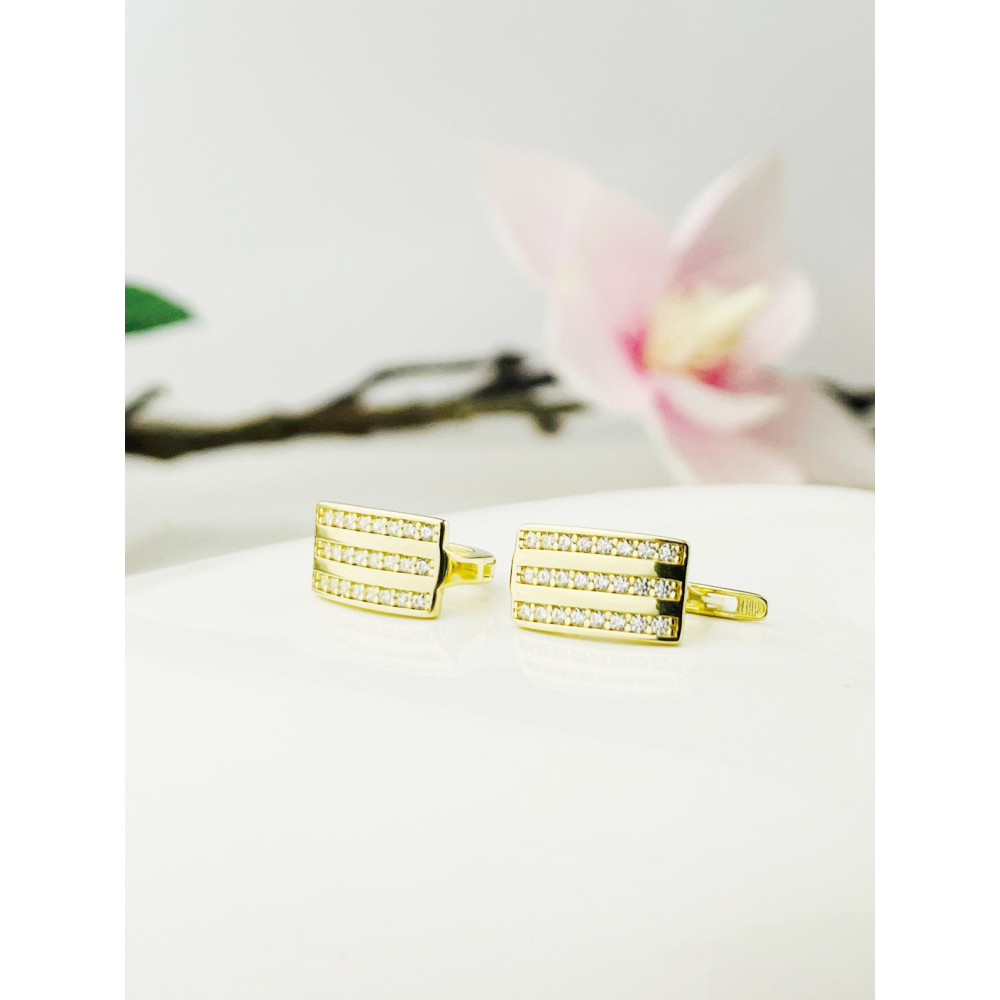 Ohrringe mit Zirkonia Ohrhänger Ohrstecker Ohrschmuck Gelbgold Paar 585er 14KT