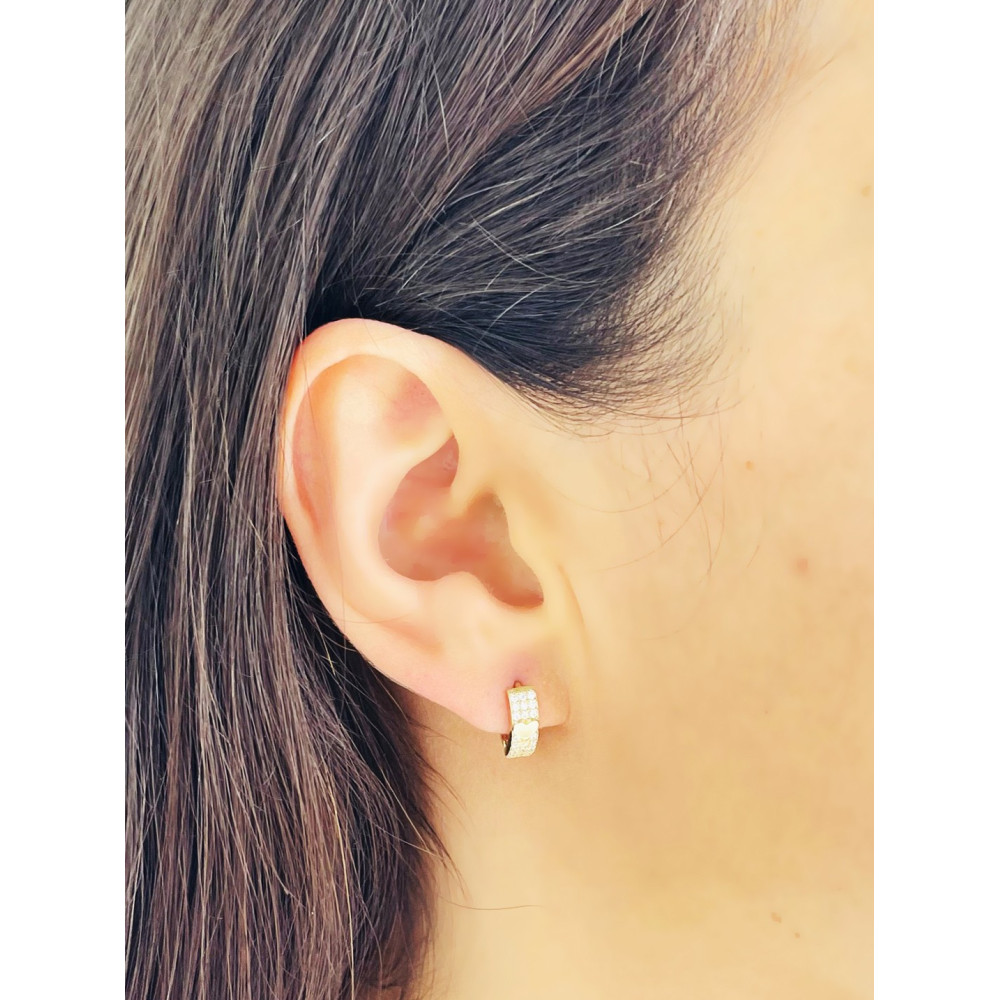 Herz Ohrringe mit Zirkonia Ohrhänger Ohrstecker Ohrschmuck Gelbgold Paar 585er 14KT