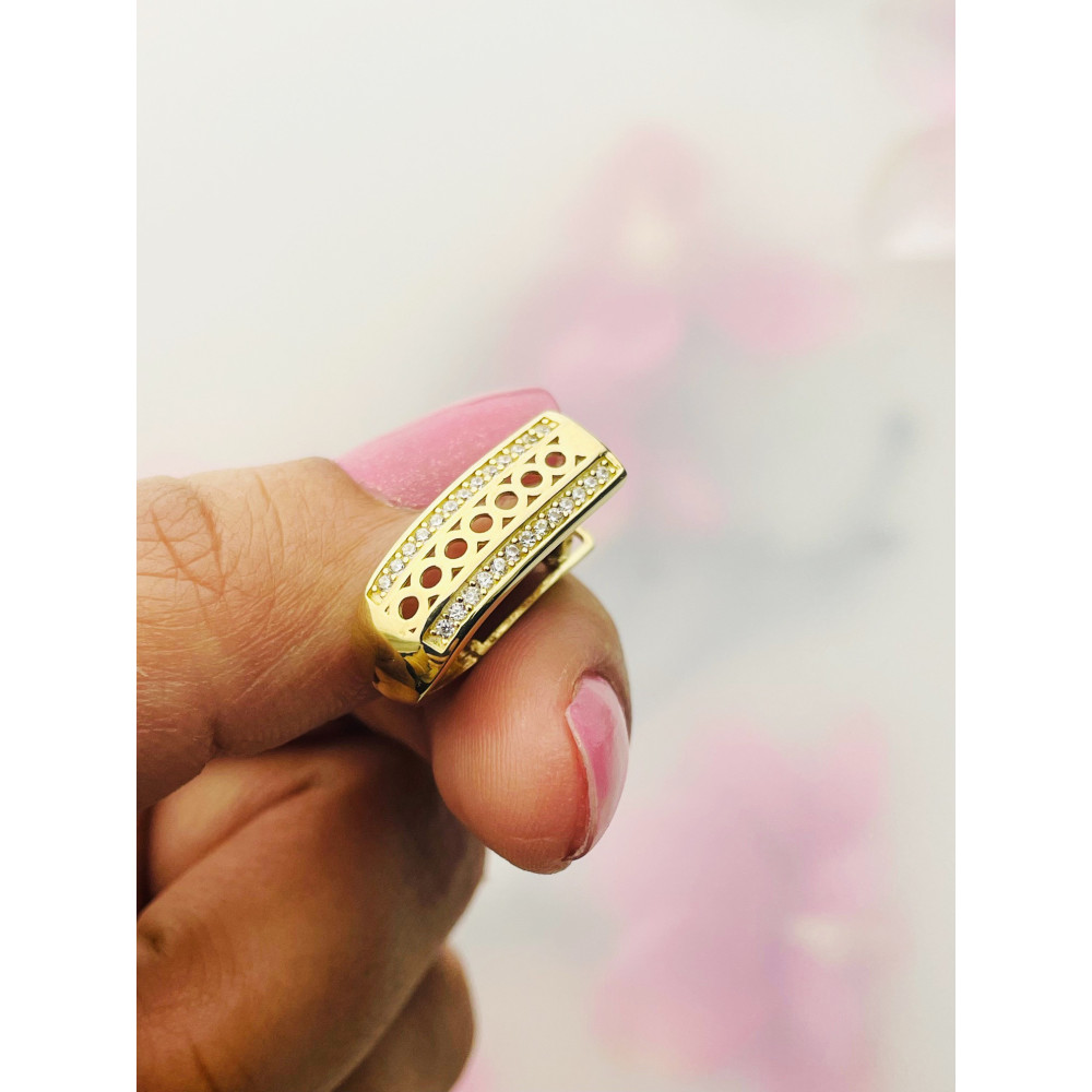 Ohrringe mit Zirkonia Ohrhänger Ohrstecker Ohrschmuck Gelbgold Paar 585er 14KT