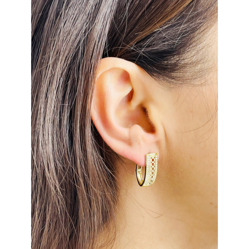 Ohrringe mit Zirkonia Ohrhänger Ohrstecker Ohrschmuck Gelbgold Paar 585er 14KT