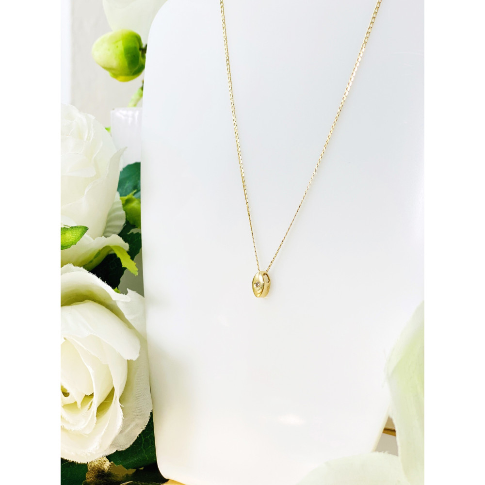 Złota zawieszka wisiorek diament