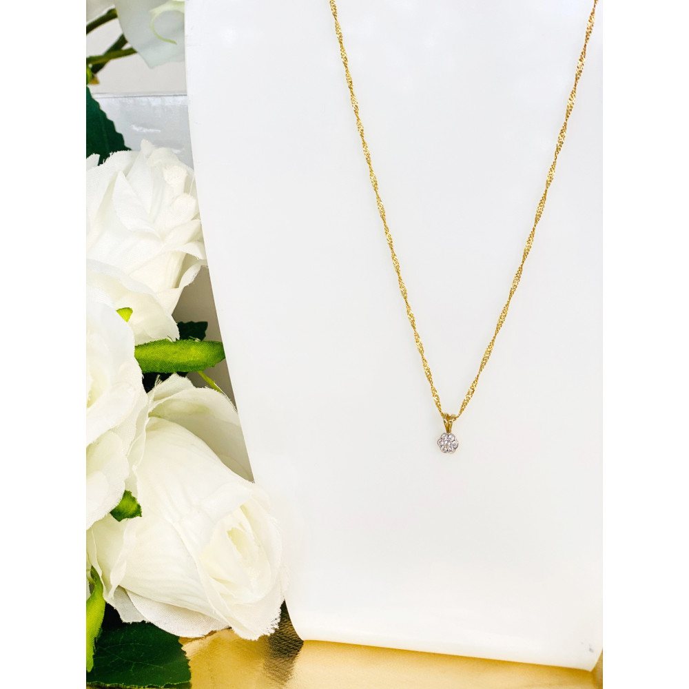 Złota zawieszka wisiorek kwiat